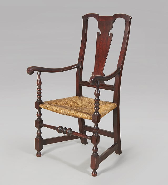 Queen Anne Transitional Armchair Slider Image 3